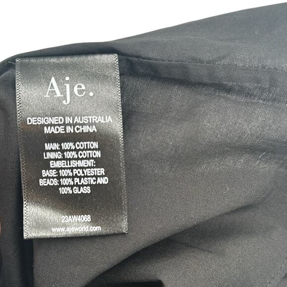 Aje Florence Skirt Black With Pearl Trim Mini US Size 4 - Picture 15 of 15